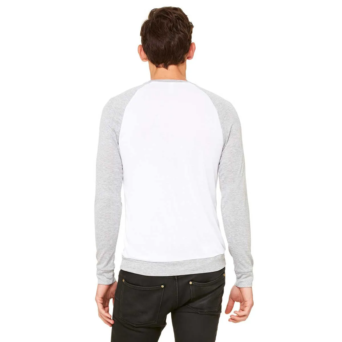 Bella   Canvas Unisex White/Athletic Heather Lightweight Sweater