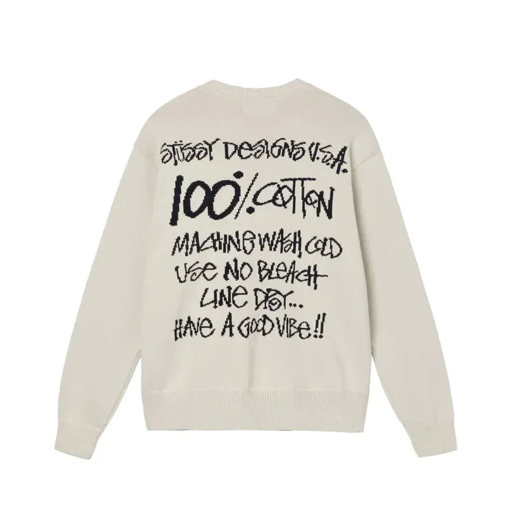 CARE LABEL SWEATER / STUSSY / NATURAL