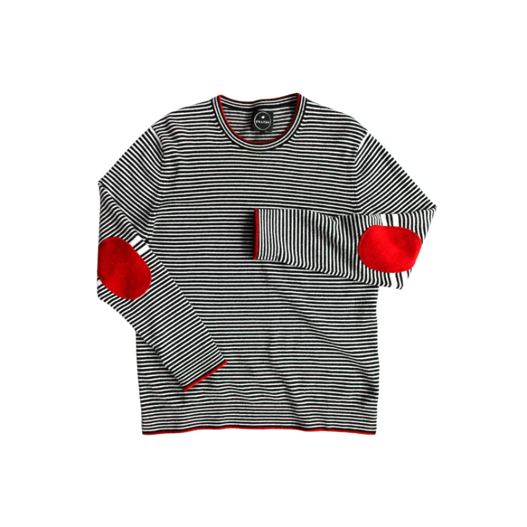 Cashmere Breton Stripe w/Red Tipping
