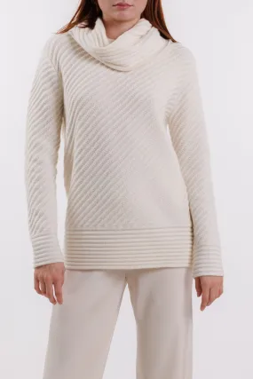 DIAGONAL STITCH COWL NECK
