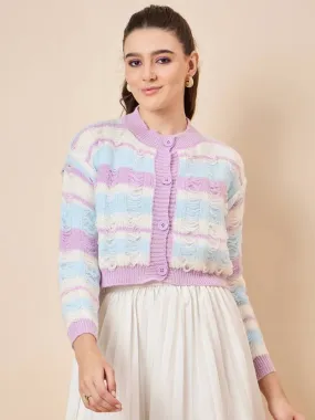 Elegant Purple Full Sleeve Sweater