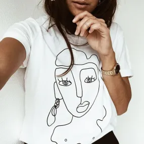 Face Drawing Graphic Tee