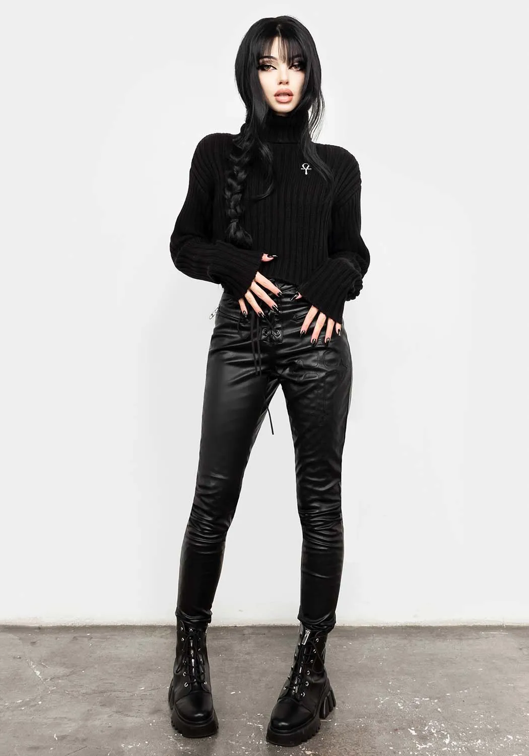 Fate Funnel-Neck Crop Sweater