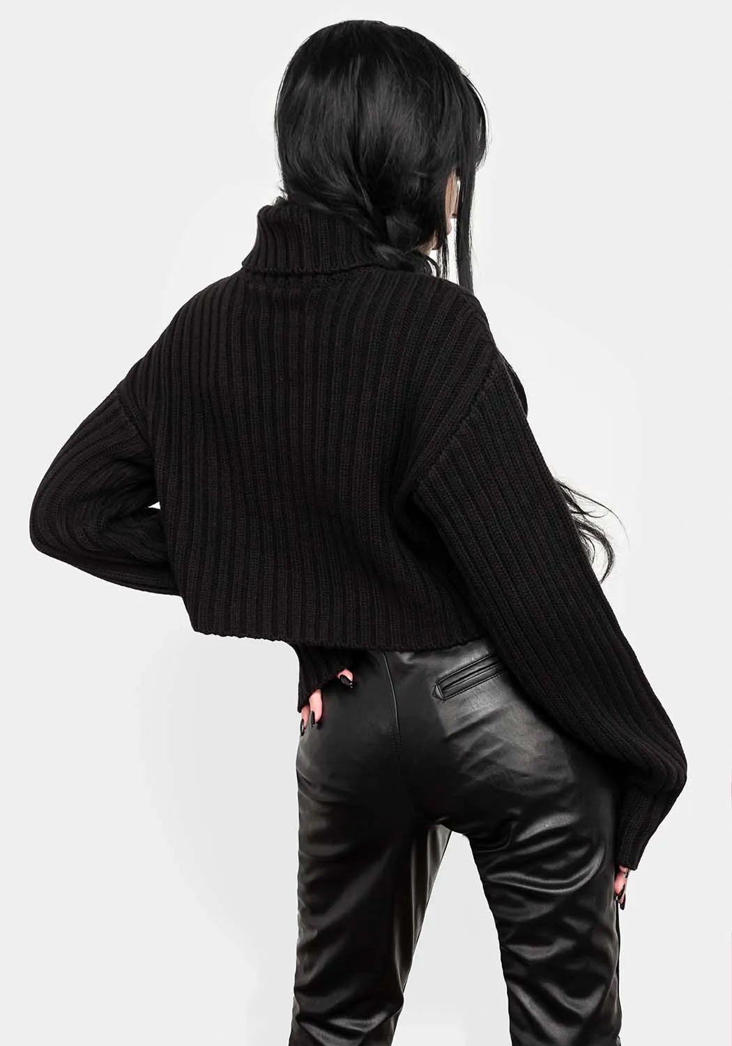 Fate Funnel-Neck Crop Sweater