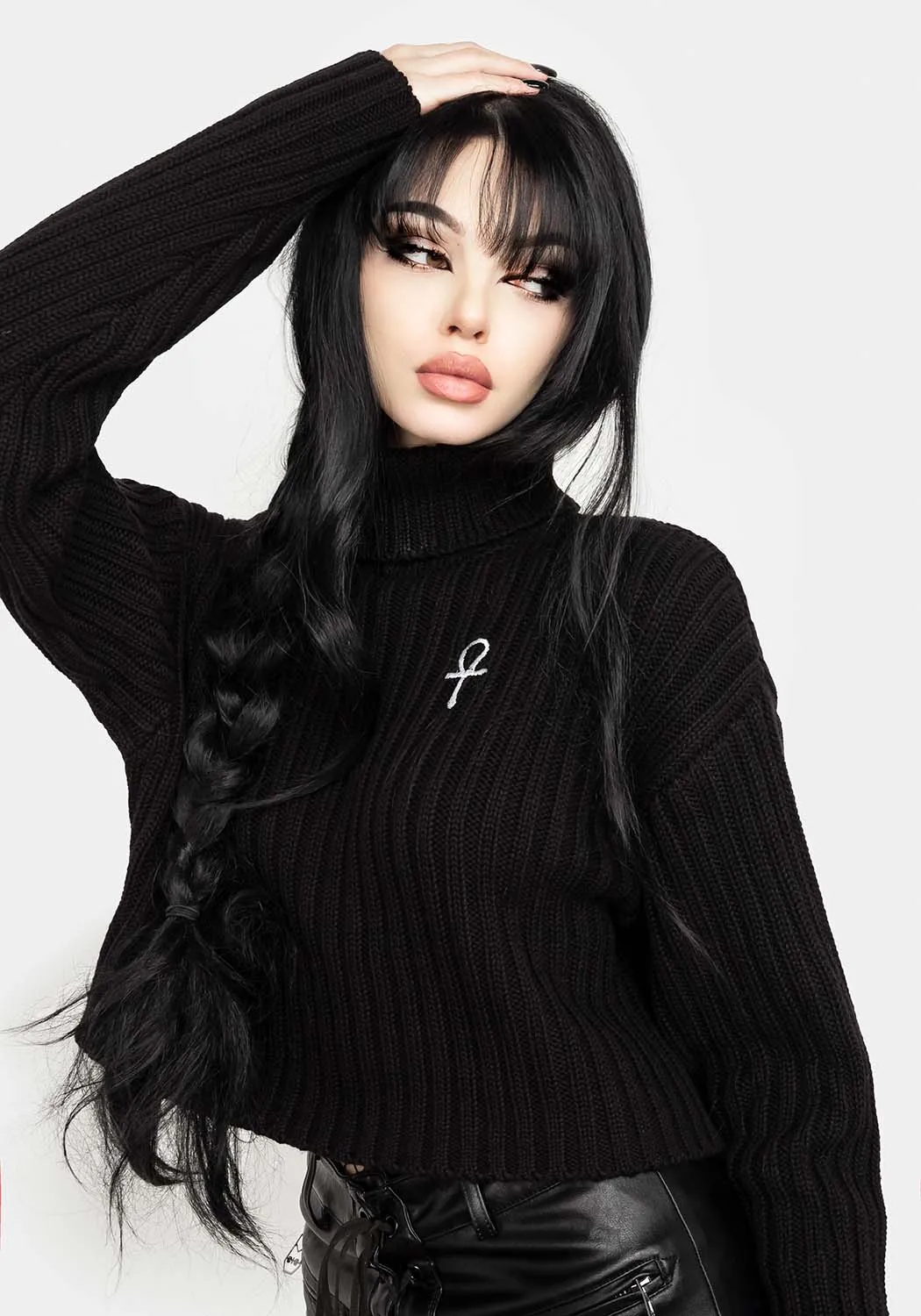 Fate Funnel-Neck Crop Sweater