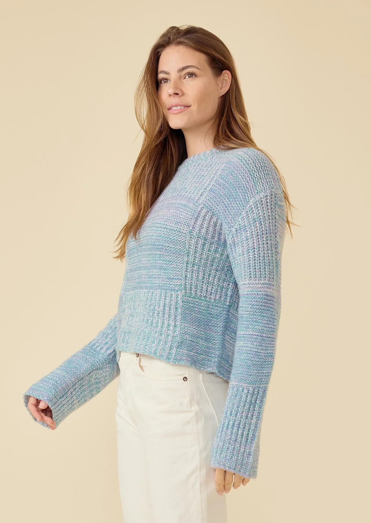 Georgia Cashmere Sweater - Sea Green Combo