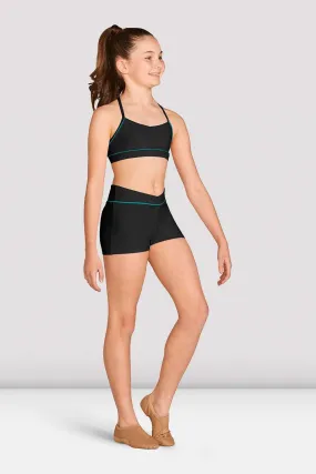 Girls Contrast Piping Racer Back Crop Top