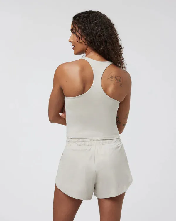 Halo Performance Crop 2.0: Ecru Heather