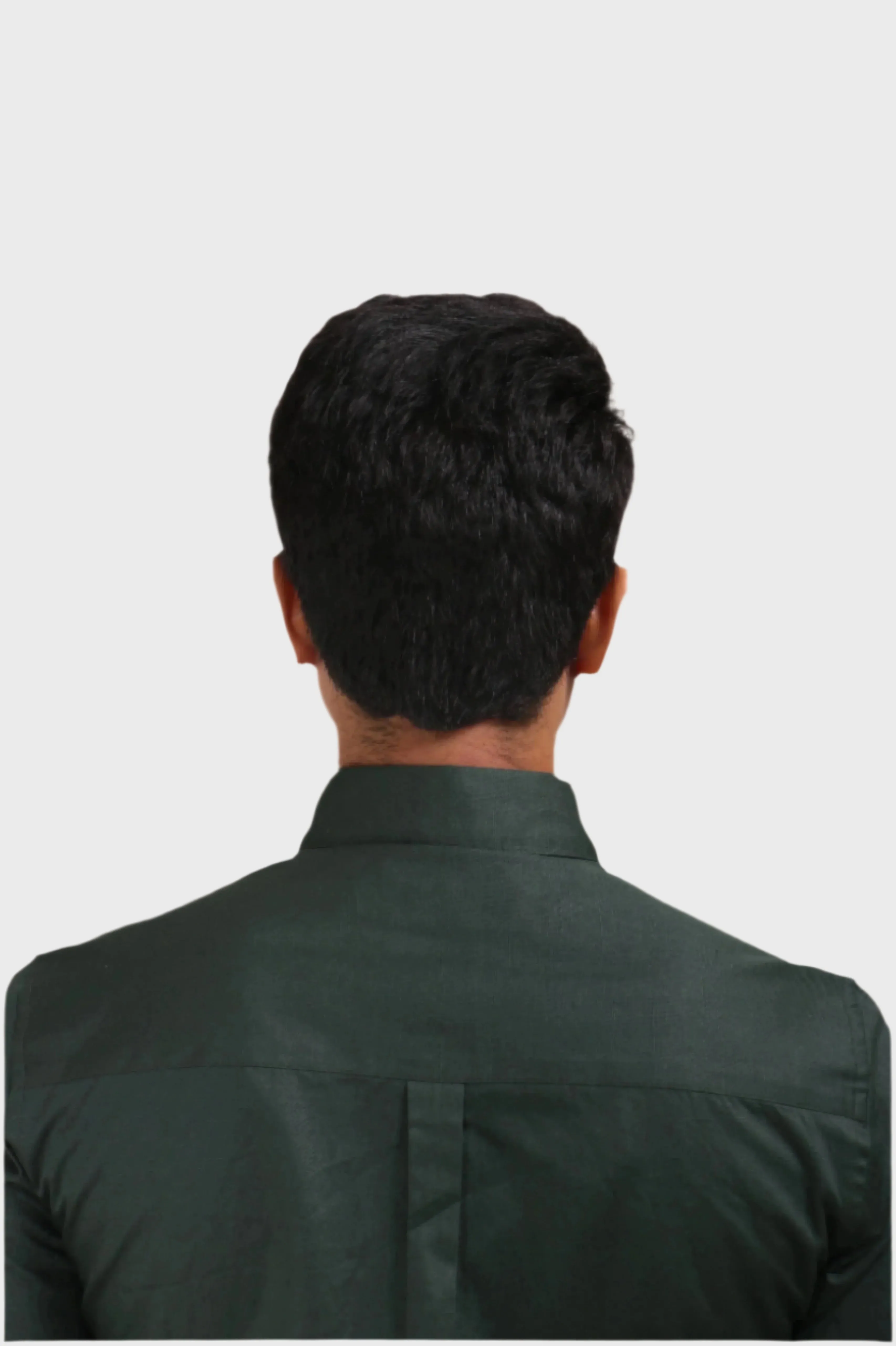 JONESBURG BOTTLE GREEN SATIN SLUB SLIM FIT SHIRT