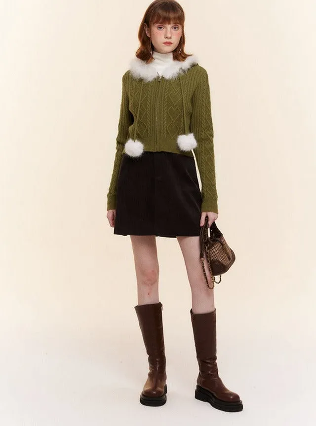 Knitted Crop Sweater Cardigan Coat