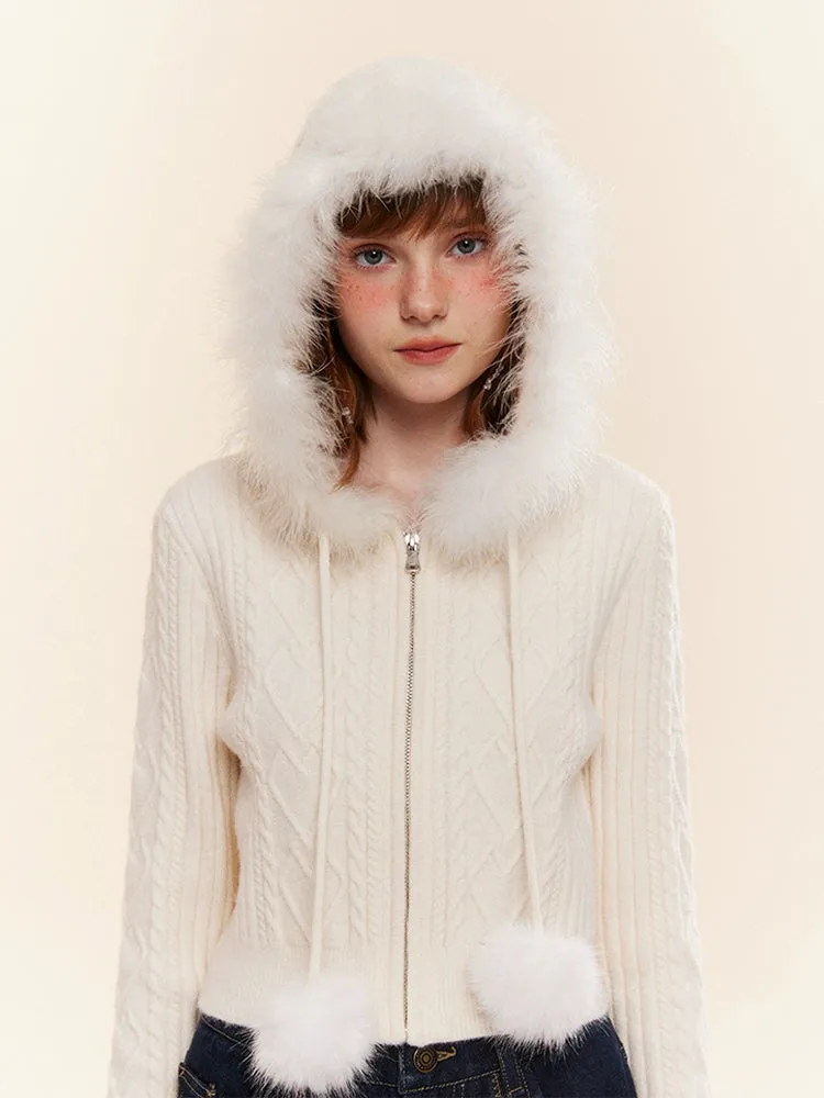Knitted Crop Sweater Cardigan Coat