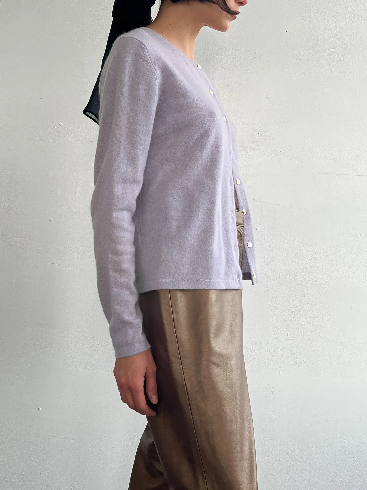 Lilac Silk Metallic Knit
