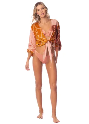 Maaji Leaf Patchwork Tori Beachwear Crop Top