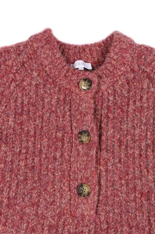 Melange Cropped Sweater Top
