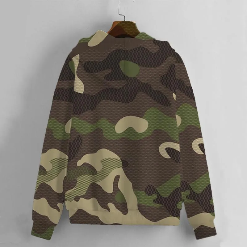 Men's Round Neck Printed Hooded Sweatshirt 43850643L