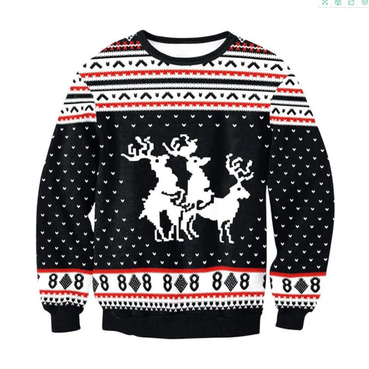 Naughty Reindeer Ugly Christmas Sweater