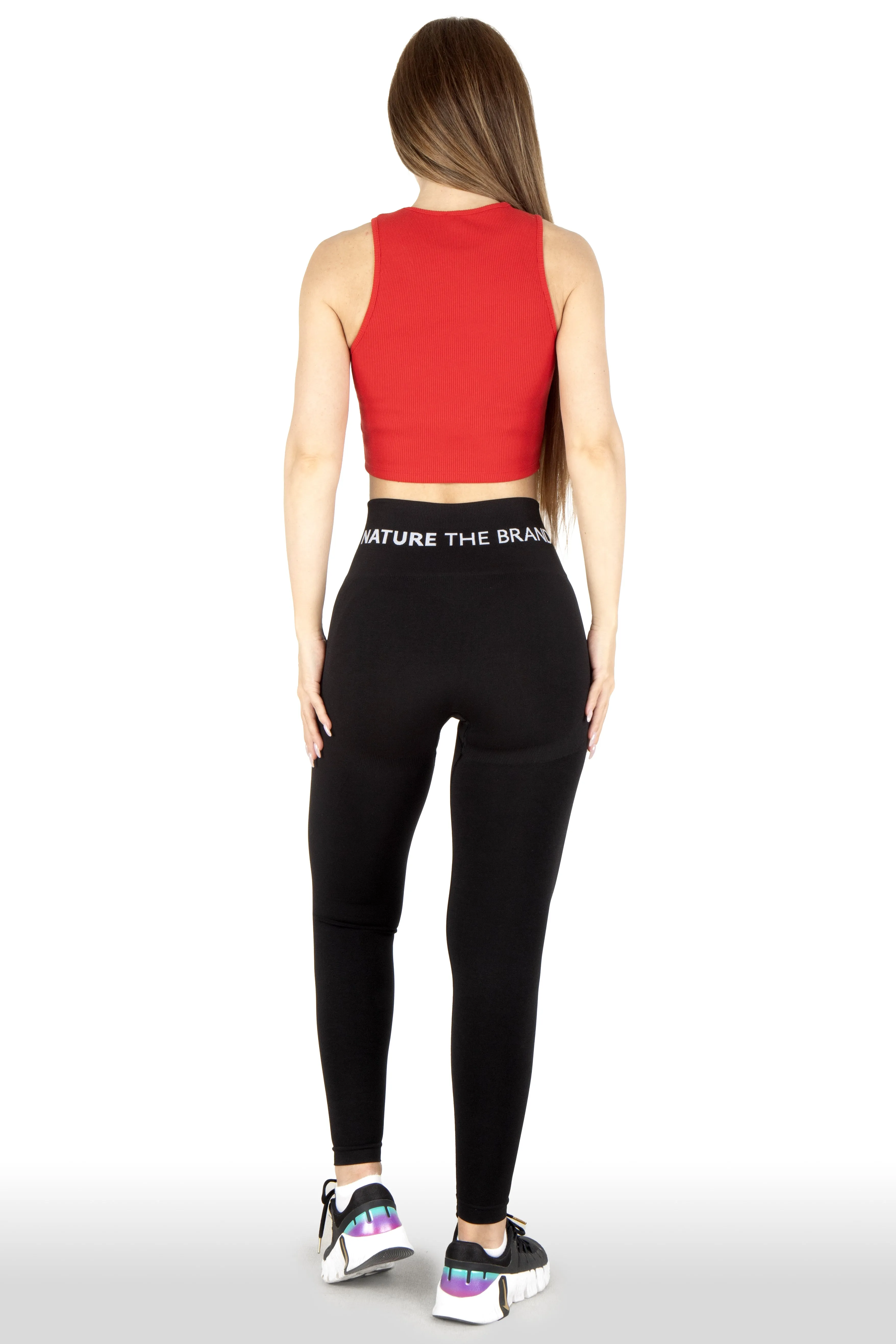 NTB Cleavage Ribbed Top Red