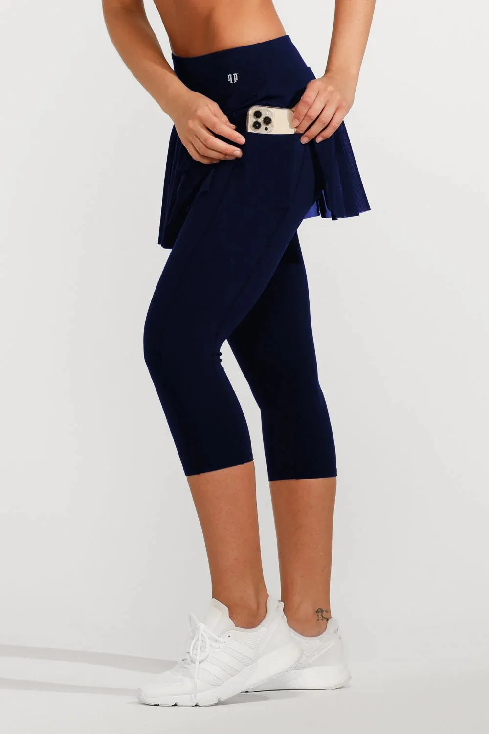 Outskirt High Waist Capri In Navy