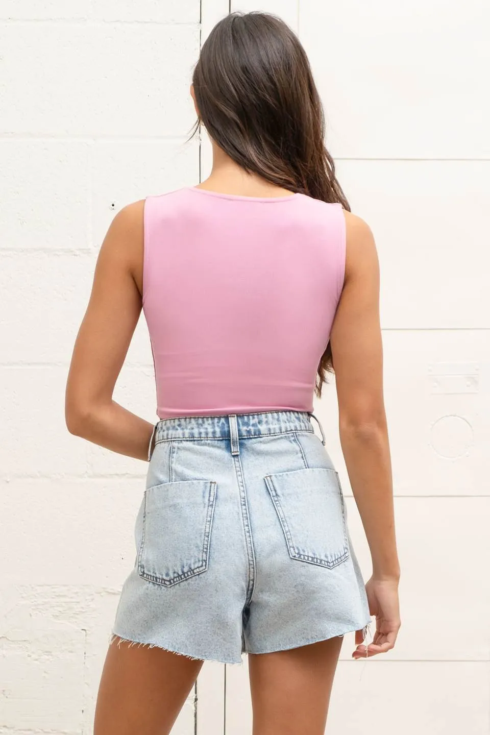 REVERSIBLE SLEEVELESS KNIT CROP TOP