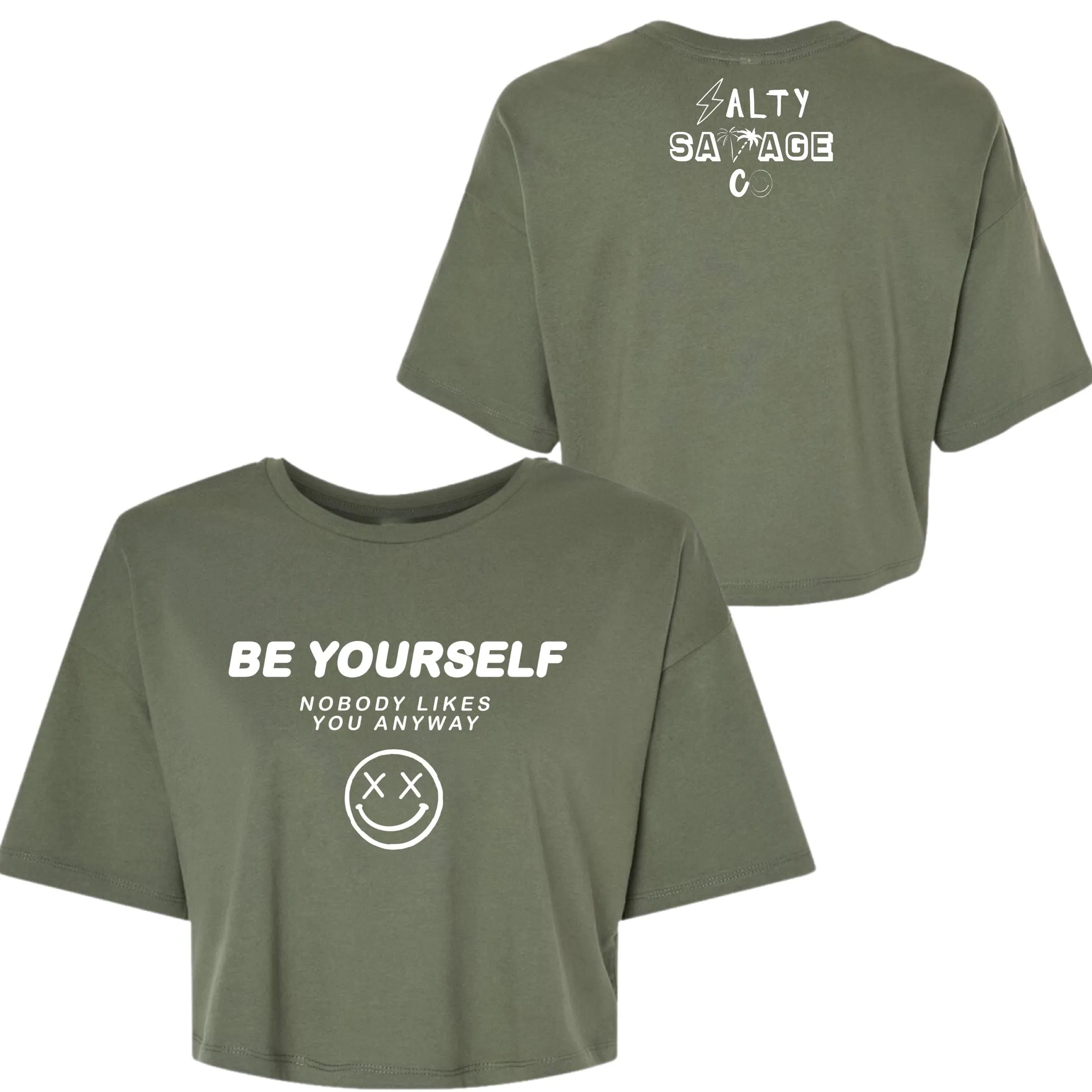 Salty Savage Ladies "Be Yourself" Performance Crop Tee