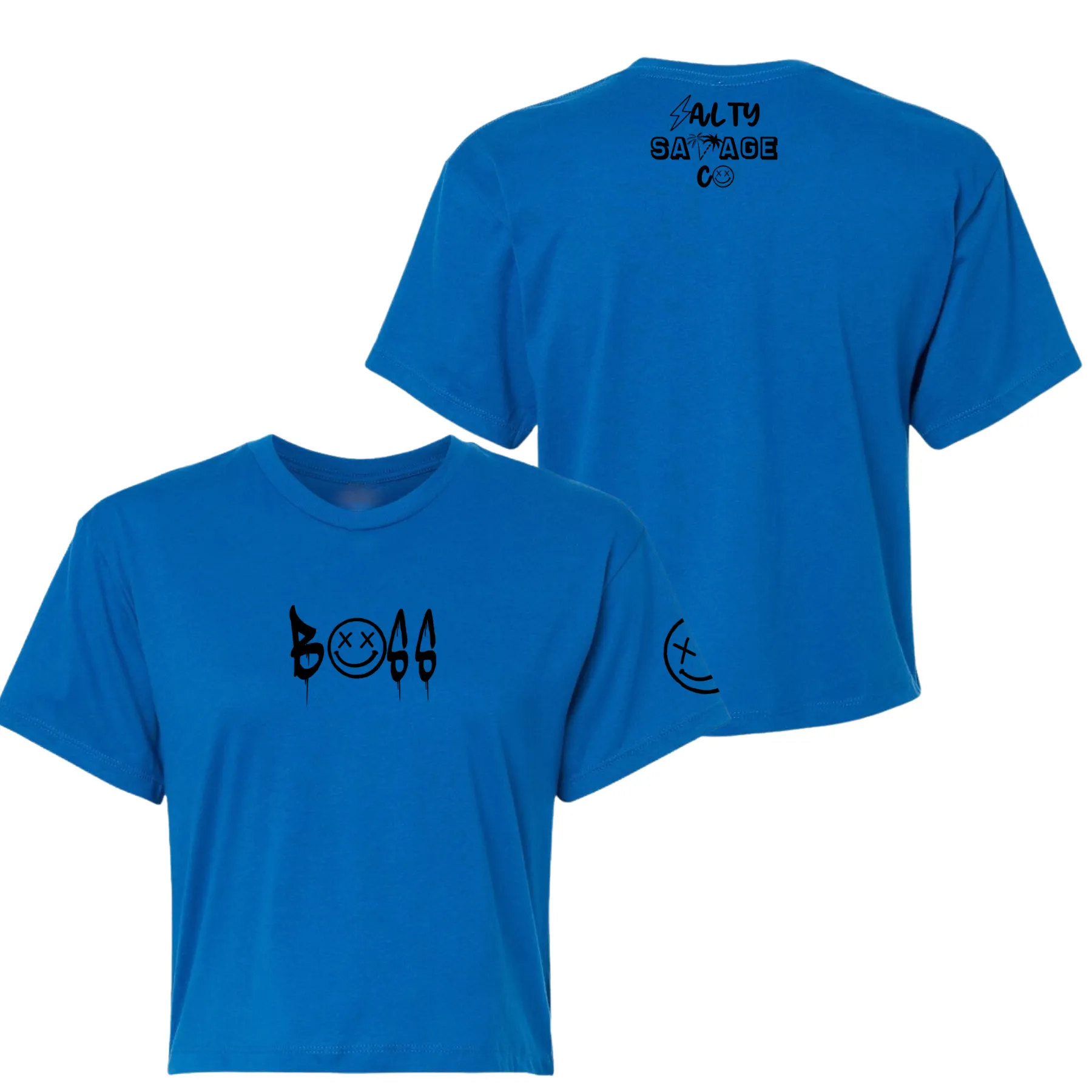 Salty Savage Ladies "BOSS"  Performance Crop Tee | Micro