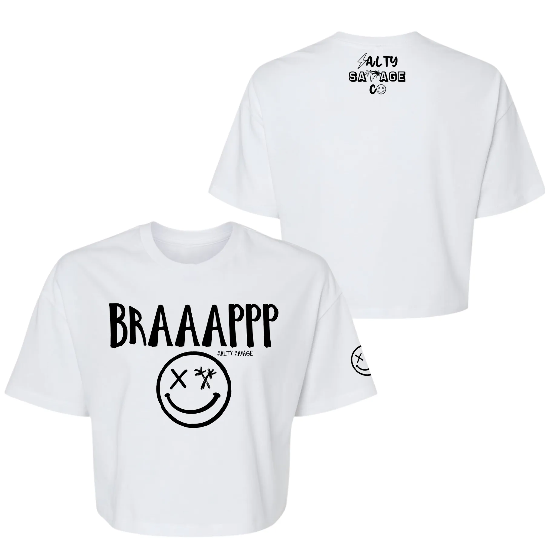 Salty Savage Ladies "BRAAAPPP" Performance Crop Tee
