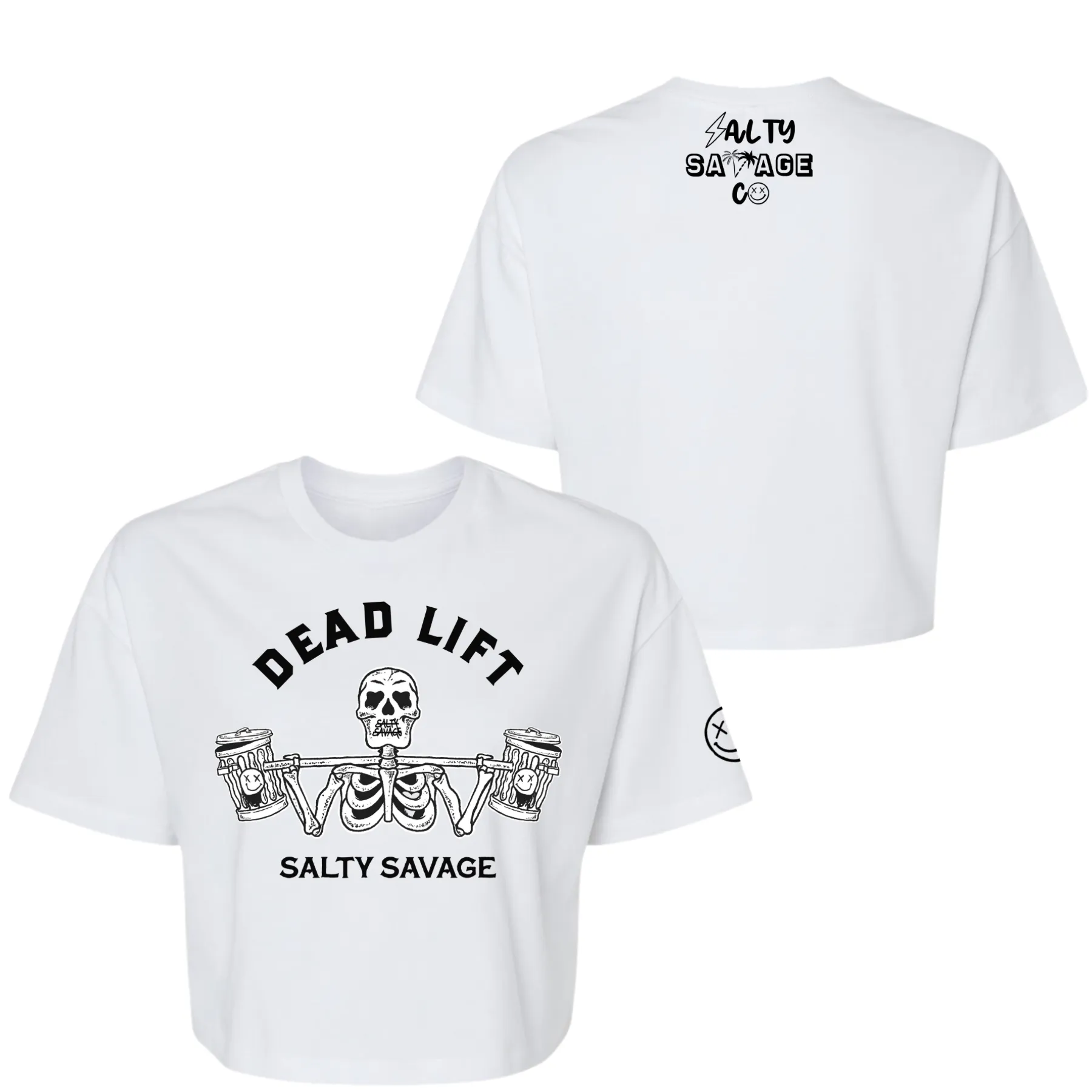 Salty Savage Ladies "Dead Lift" Performance Crop Tee