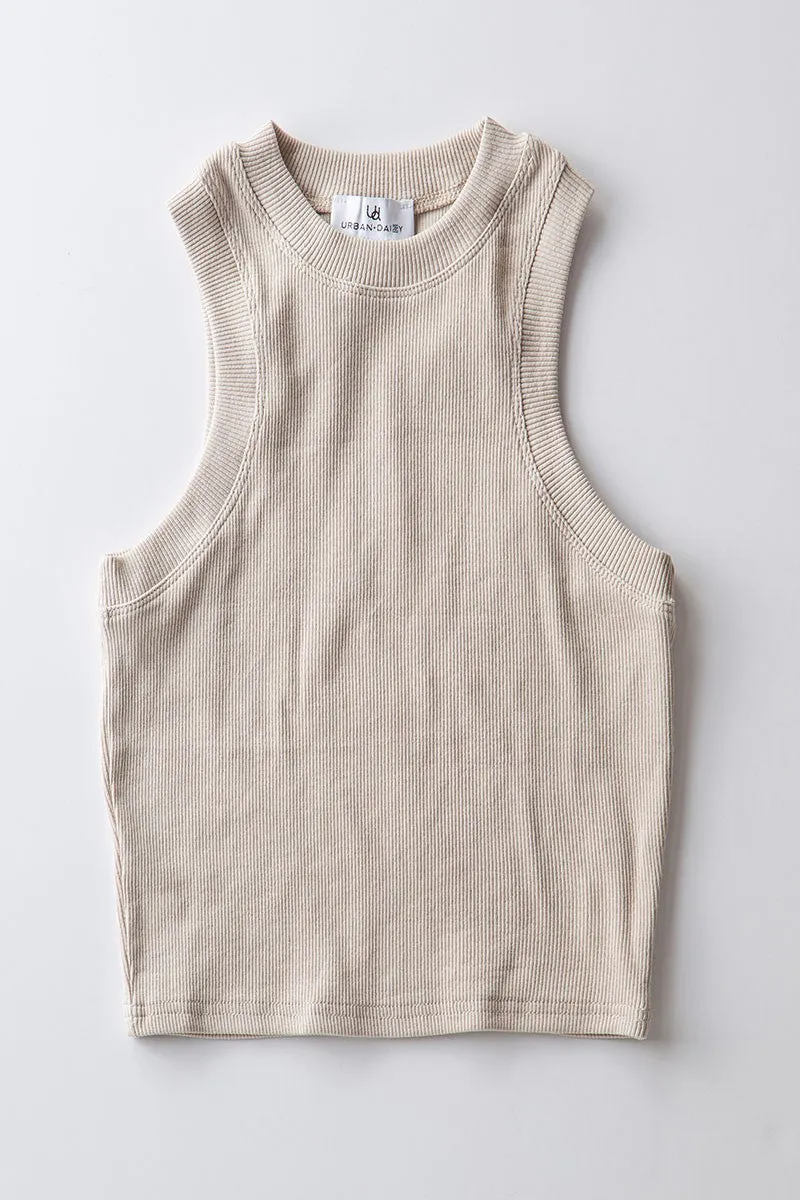 Skylar Sleeveless Rib Knit Tank Top