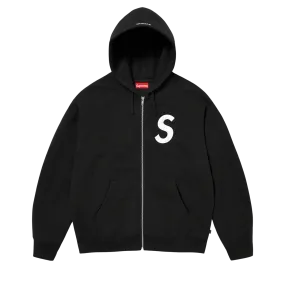 Supreme S Logo Zip Up Hooded Sweatshirt 'Black'