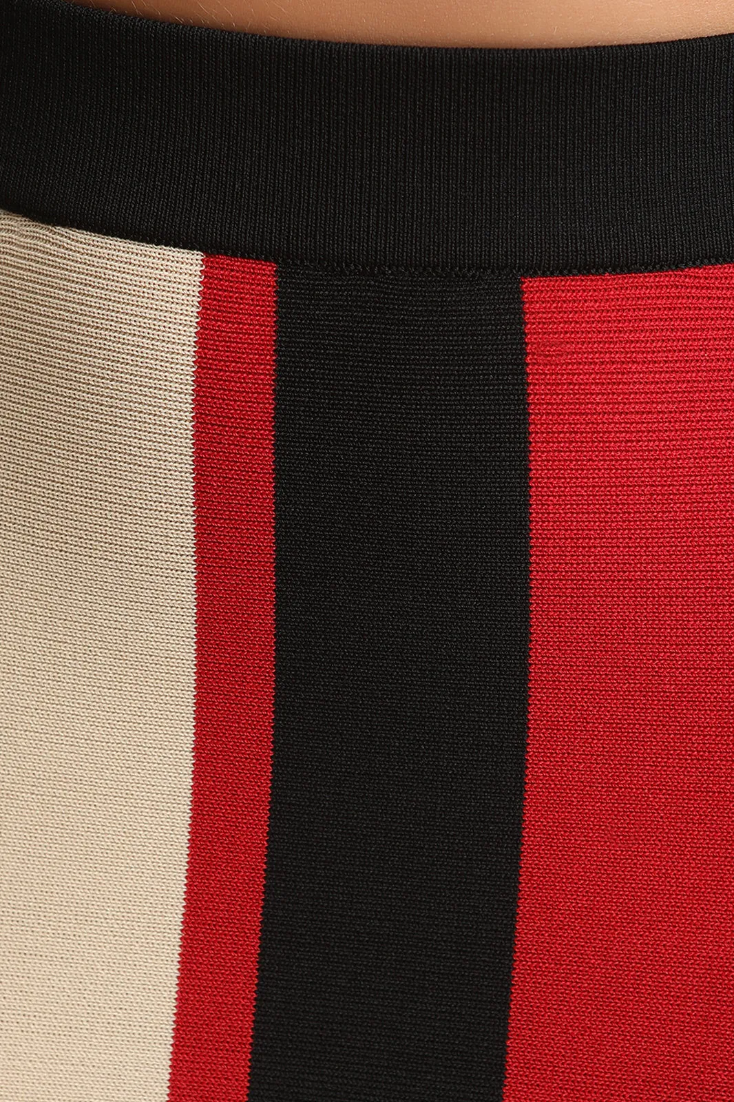 Sweater Knit Striped Tube Top with High Rise Skirt